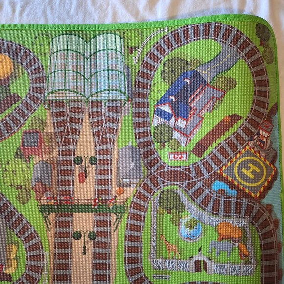 Thomas & Friends Playmat 30x24 Train Tracks Durable Material Zoo Farm Hospital - Picture 8 of 9